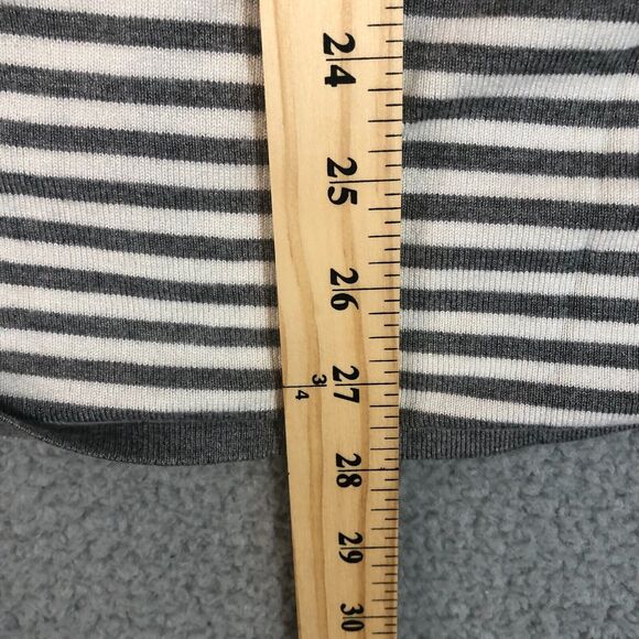 Torrid Sweater Womens 1 Gray‎ Vneck Top Ruched Tie Side Knit Stripe Pullover - Picture 5 of 5